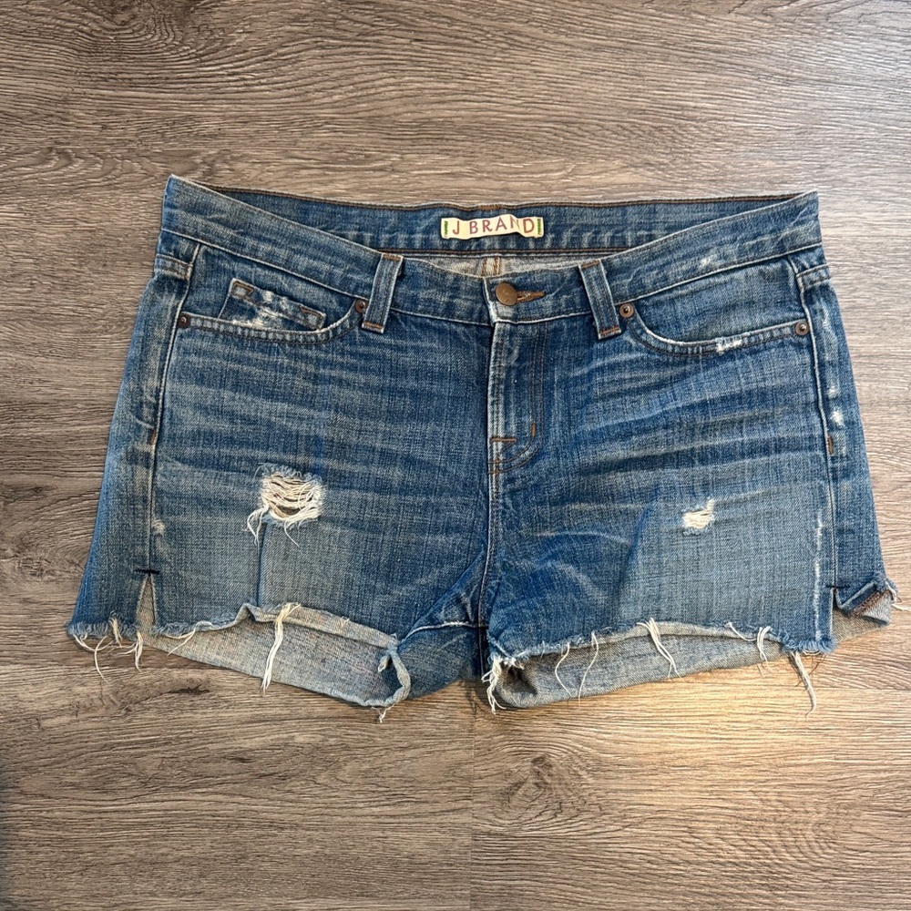 J Brand Distressed Blue Jean Shorts